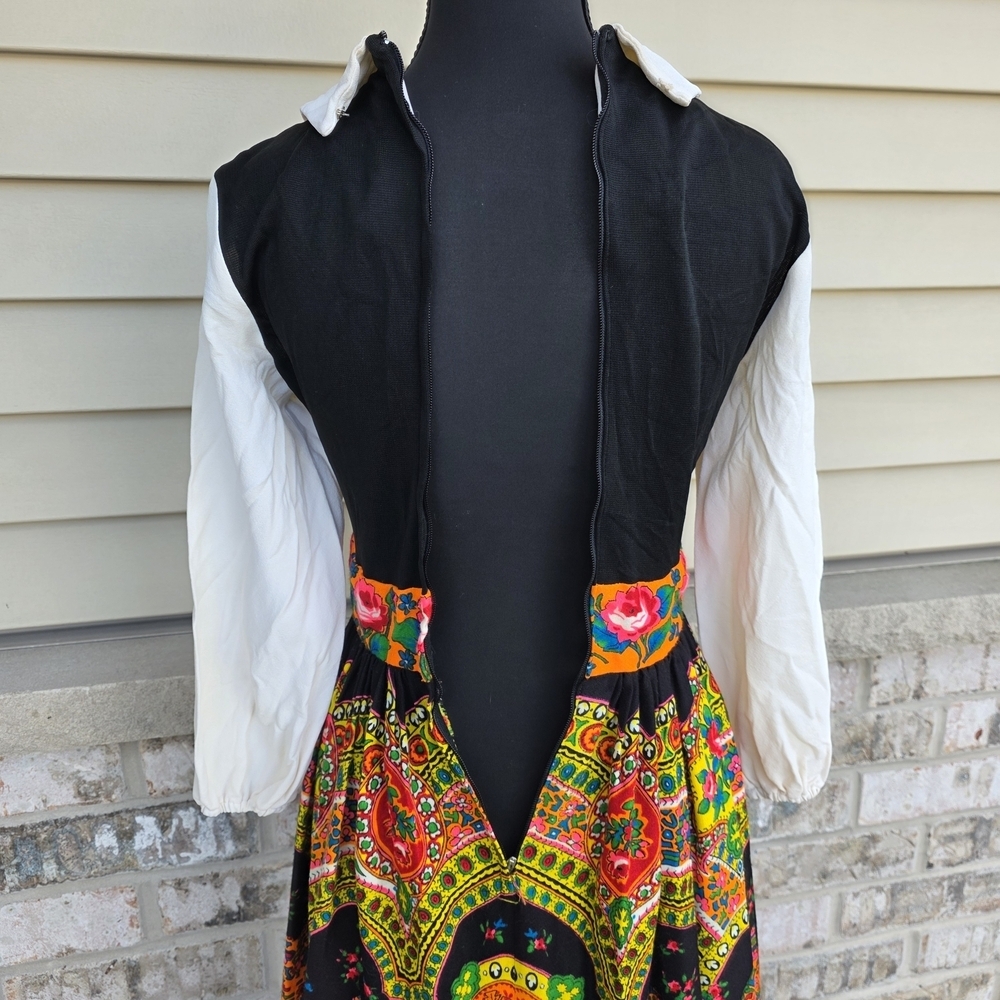 Vintage 70s Carlette Union Made Boho Floral Maxi Dress - Picture 5 of 13